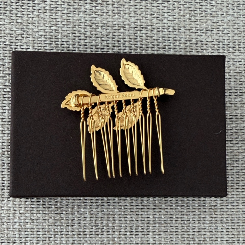 Avigail Adam Gold Leaf Five Stems Comb - Picture 3 of 6